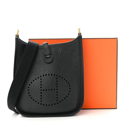 Hermes Taurillon Clemence Evelyne TPM Black 11 of 11