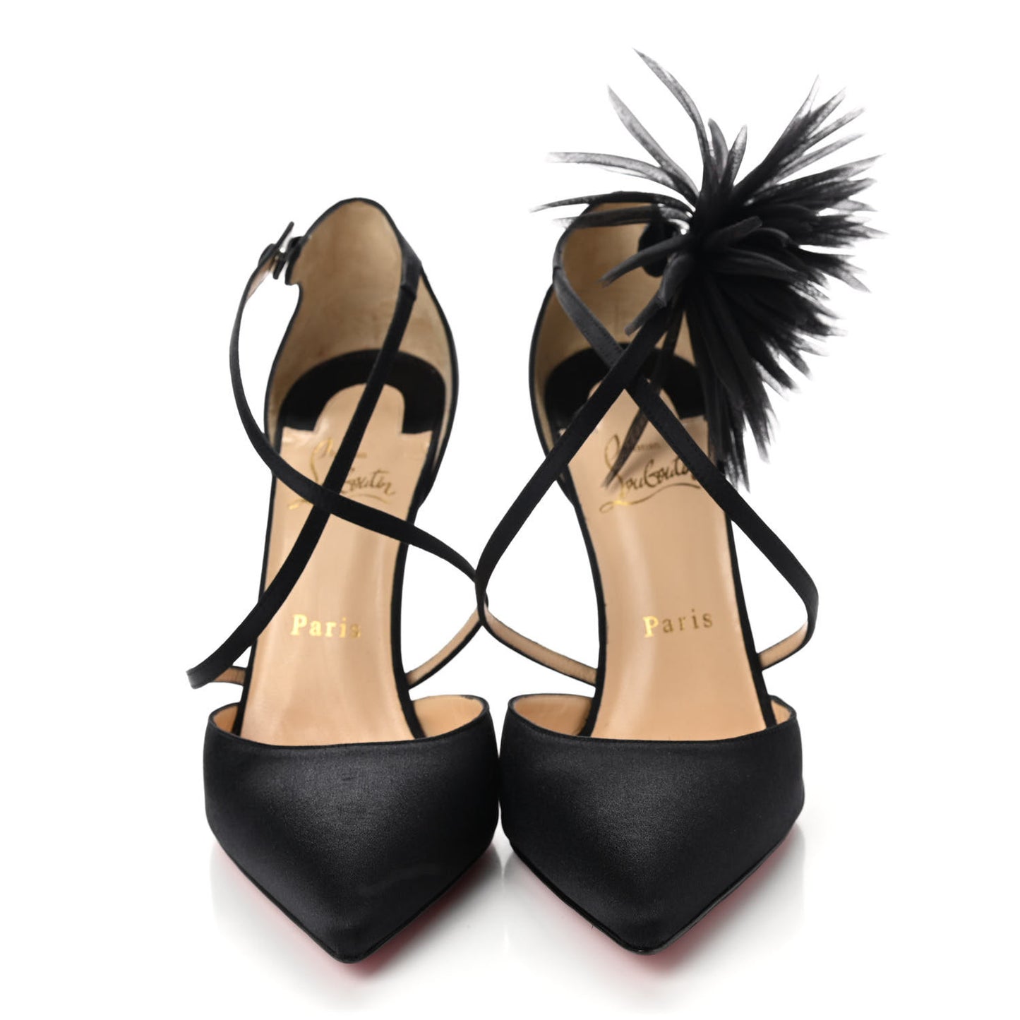 Crepe Satin Gela Davis 100 Pumps 38.5 Black