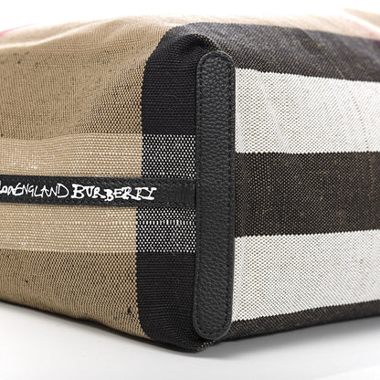 Burberry Coated Canvas Mega Check Medium Doodle Tote Black 14 of 16