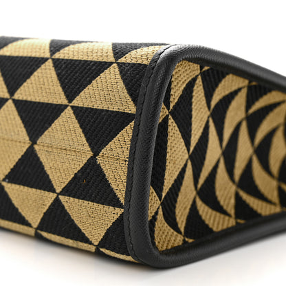 Prada Jacquard Saffiano Triangolo Symbole Embroidered Small Tote Black Corda 10 of 11