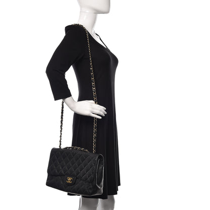 Chanel Caviar Quilted Jumbo Single Flap Black 2 of 15