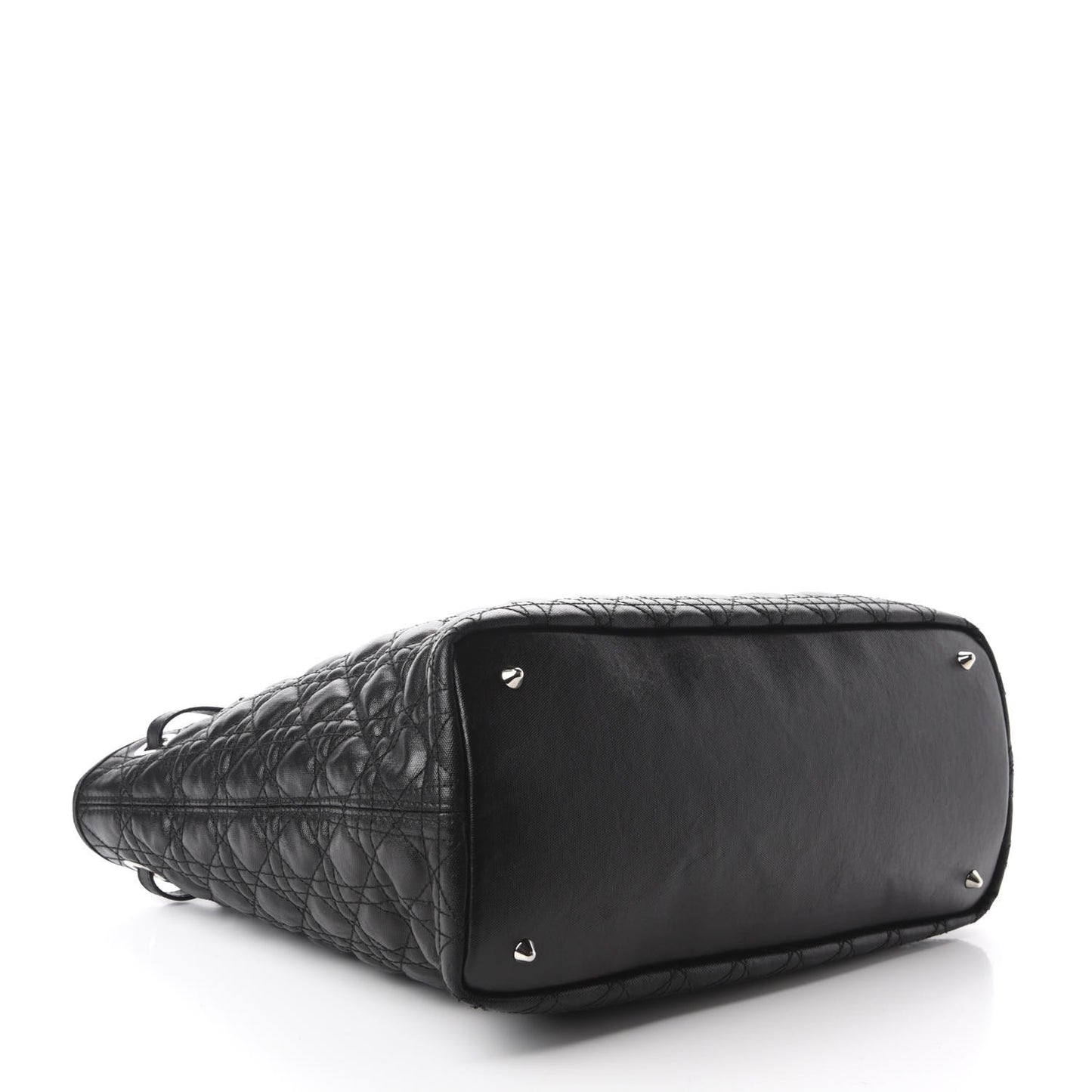 Coated Canvas Cannage Large Panarea Tote Black