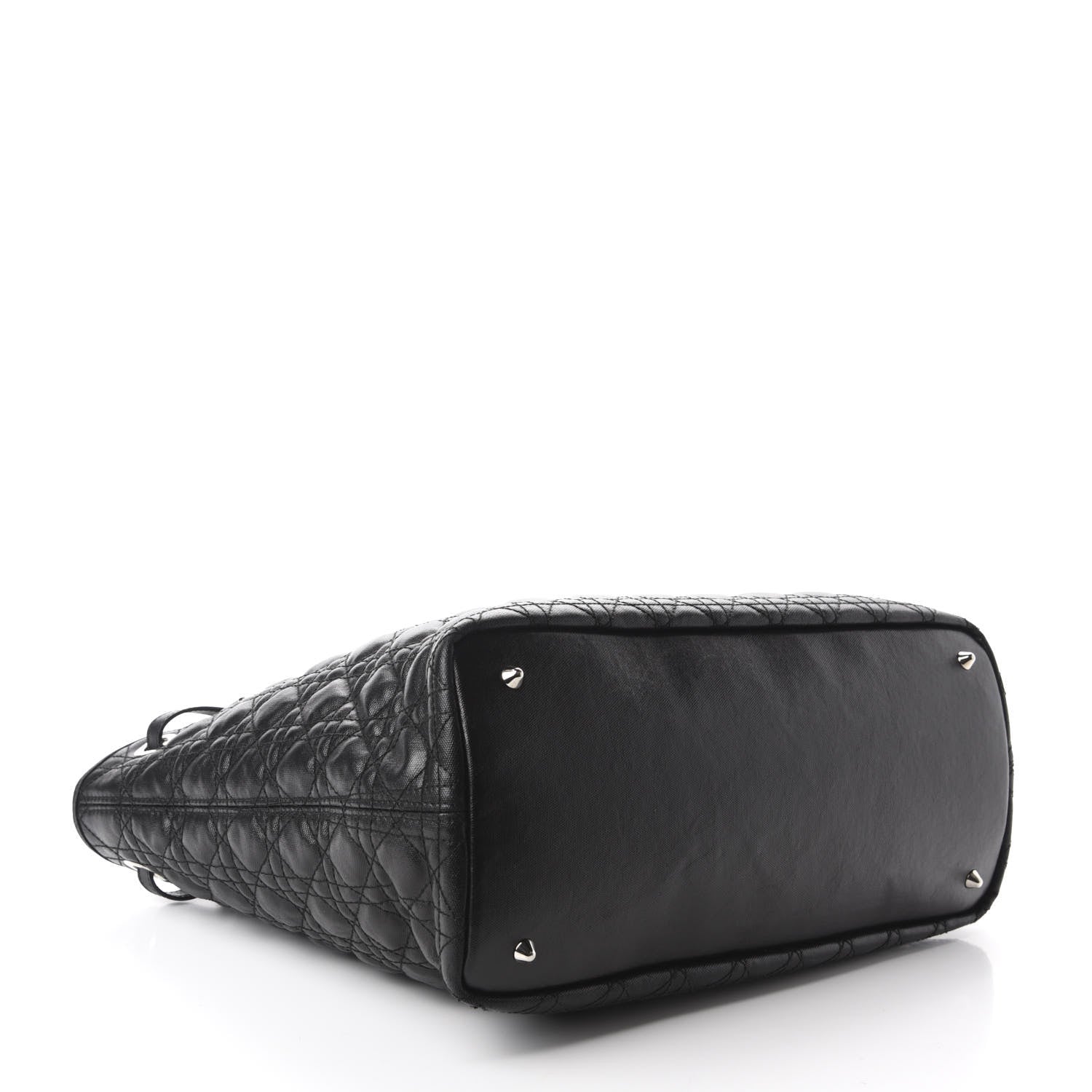 Christian Dior Coated Canvas Cannage Large Panarea Tote Black 5 of 11