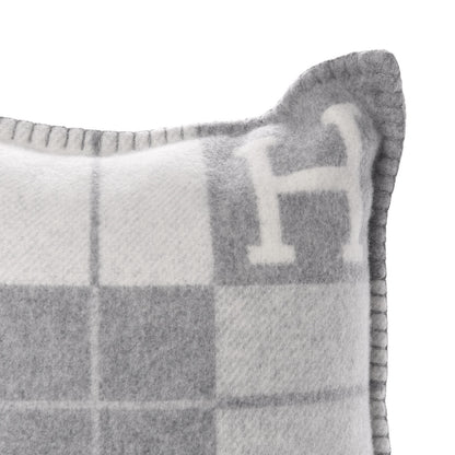 Hermes Wool Cashmere Avalon III Pillow PM Ecru Gris Clair 3 of 5