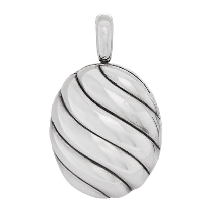 David Yurman Sterling Silver Sculpted Cable Oval Locket Amulet Pendant 1 of 6
