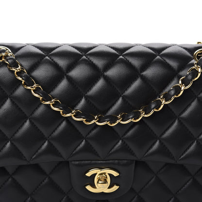Chanel Lambskin Quilted Medium Double Flap Black 12 of 12