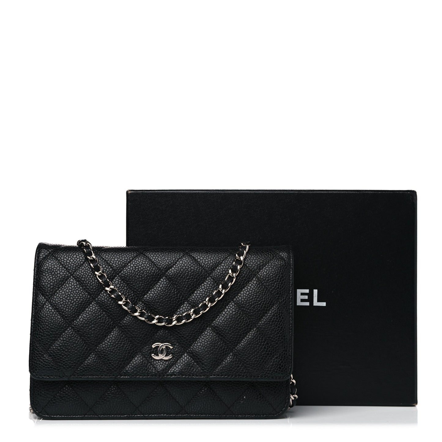 Caviar Quilted Wallet On Chain WOC Black