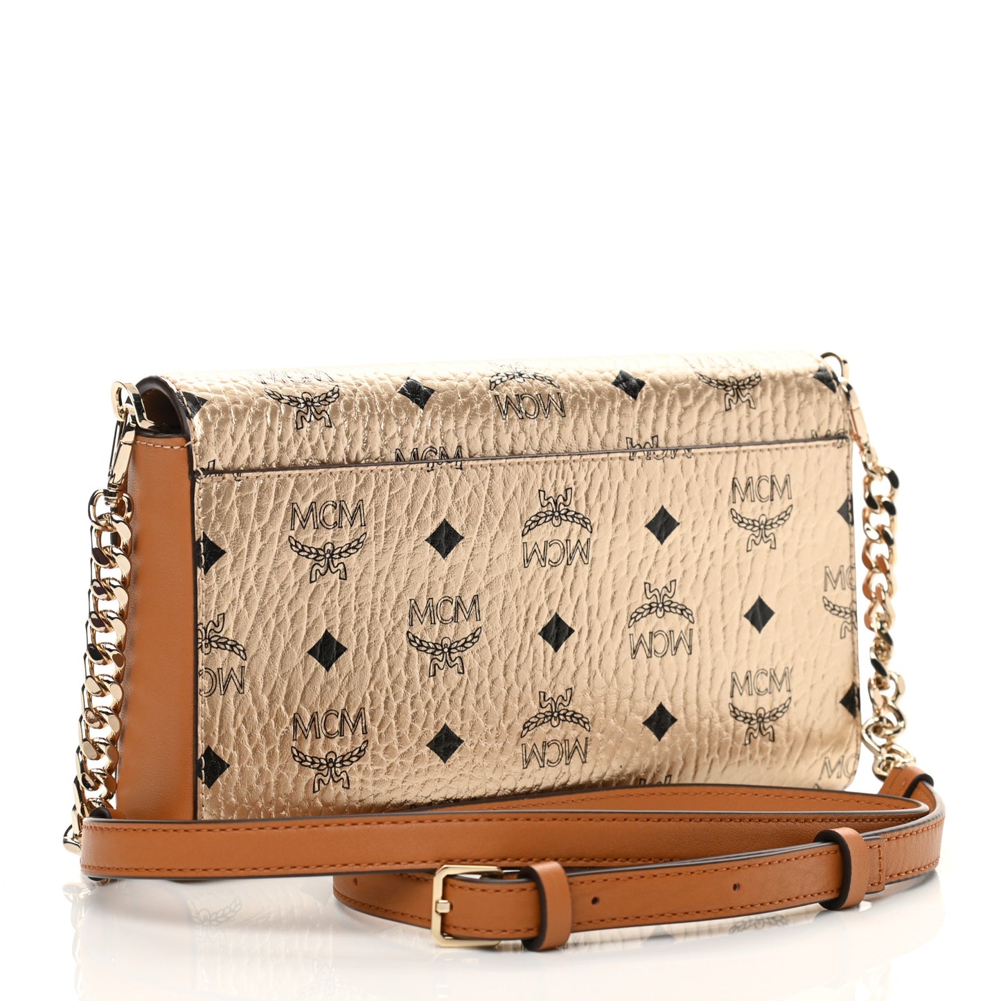 Metallic Visetos Medium Millie Crossbody Bag Berlin Gold