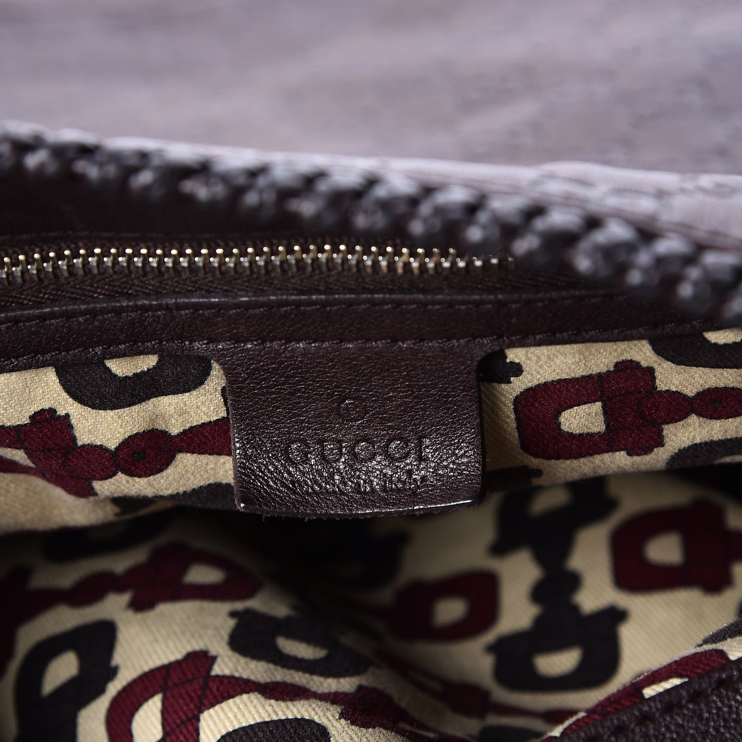 Guccissima Large Horsebit Chain Hobo Chocolate