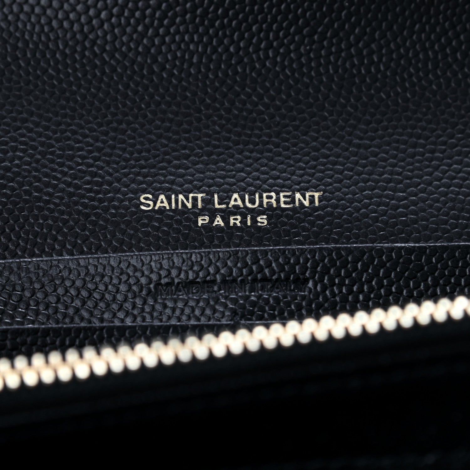 Saint Laurent Grain De Poudre Matelasse Chevron Monogram Flap Wallet Black 6 of 7