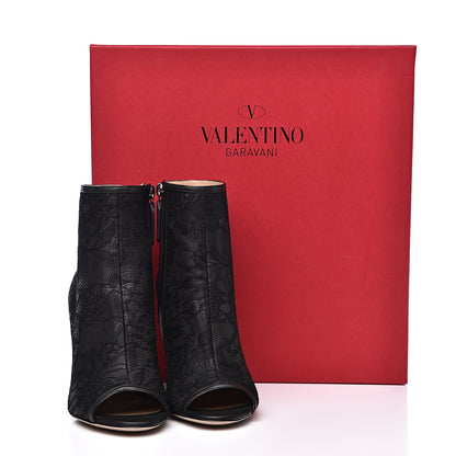 Valentino Garavani Lace Peep Toe Booties 35.5 Black 9 of 9