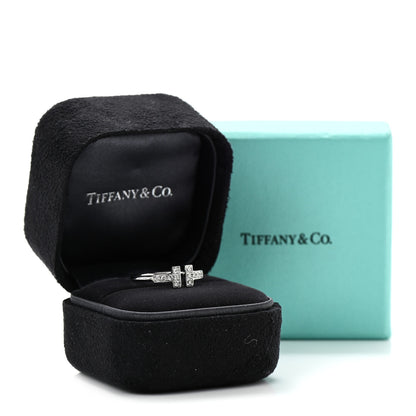 Tiffany 18K White Gold Diamond T Wire Ring 51 5.75 5 of 5