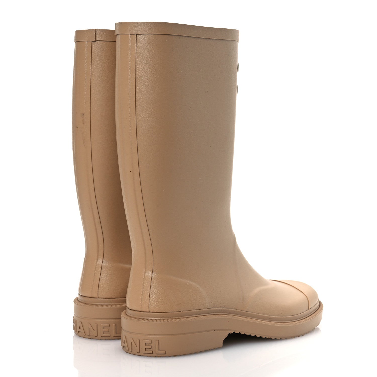 Chanel Caoutchouk CC High Boots 38 Beige 5 of 14