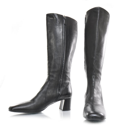 Prada Leather Tall Boots 39.5 Black 1 of 6
