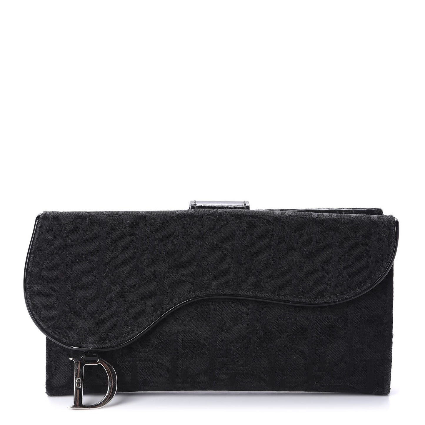 Monogram Saddle Wallet Black