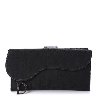 Christian Dior Monogram Saddle Wallet Black 1 of 12