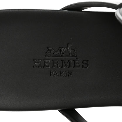 Hermes Rubber Womens Egerie Sandals 38 Black 8 of 9