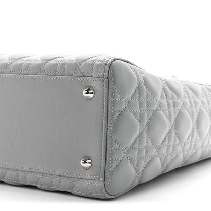 Christian Dior Lambskin Cannage Large Lady Dior Light Grey 10 of 10
