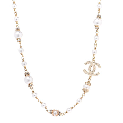 Chanel Pearl CC Short Necklace Gold 1 of 4