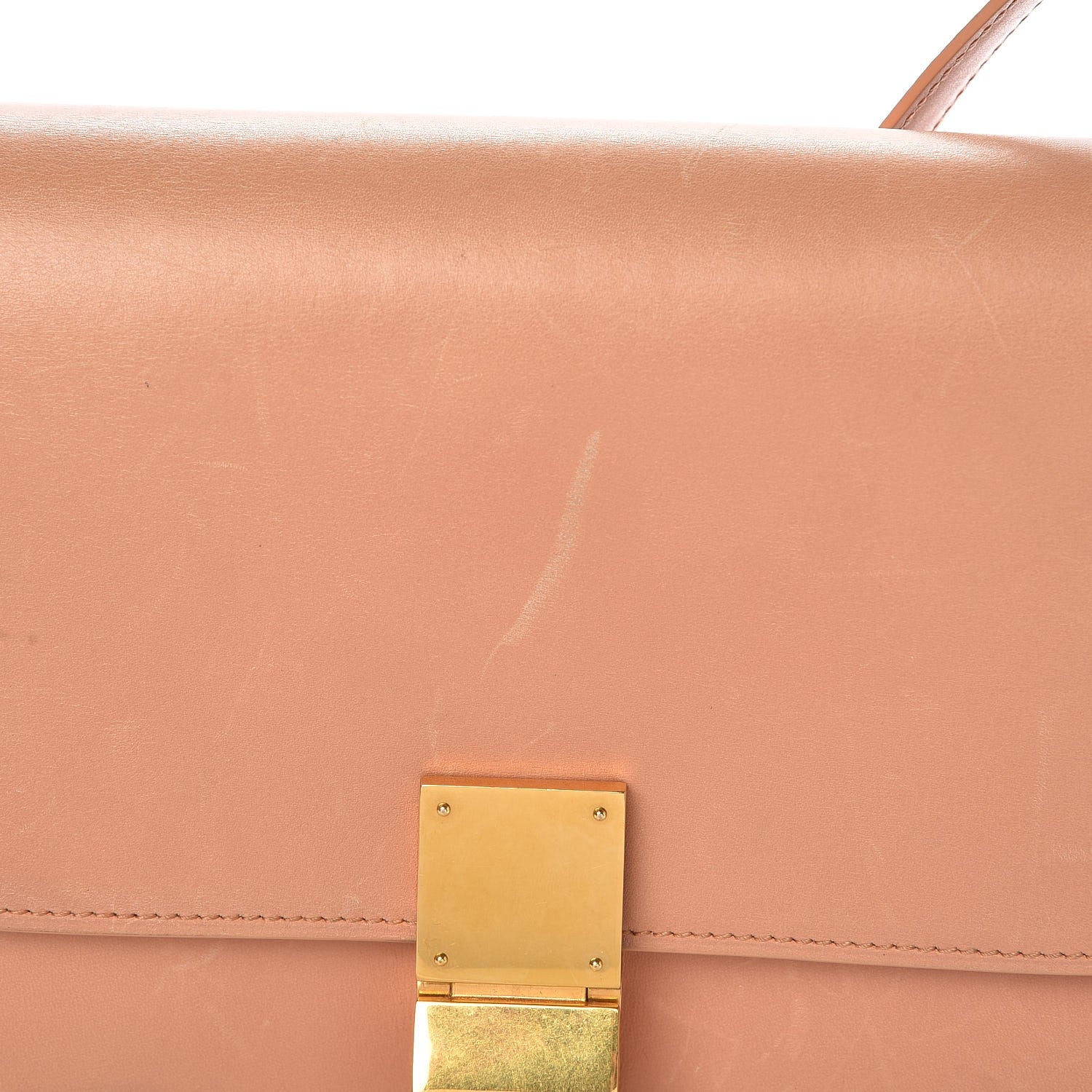 Celine Box Calfskin Medium Classic Box Flap Bag Nude 8 of 13