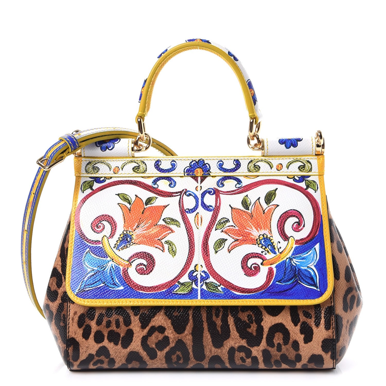 Dolce & Gabbana Dauphine Majolica Printed Small Miss Sicily Satchel Multicolor 1 of 9