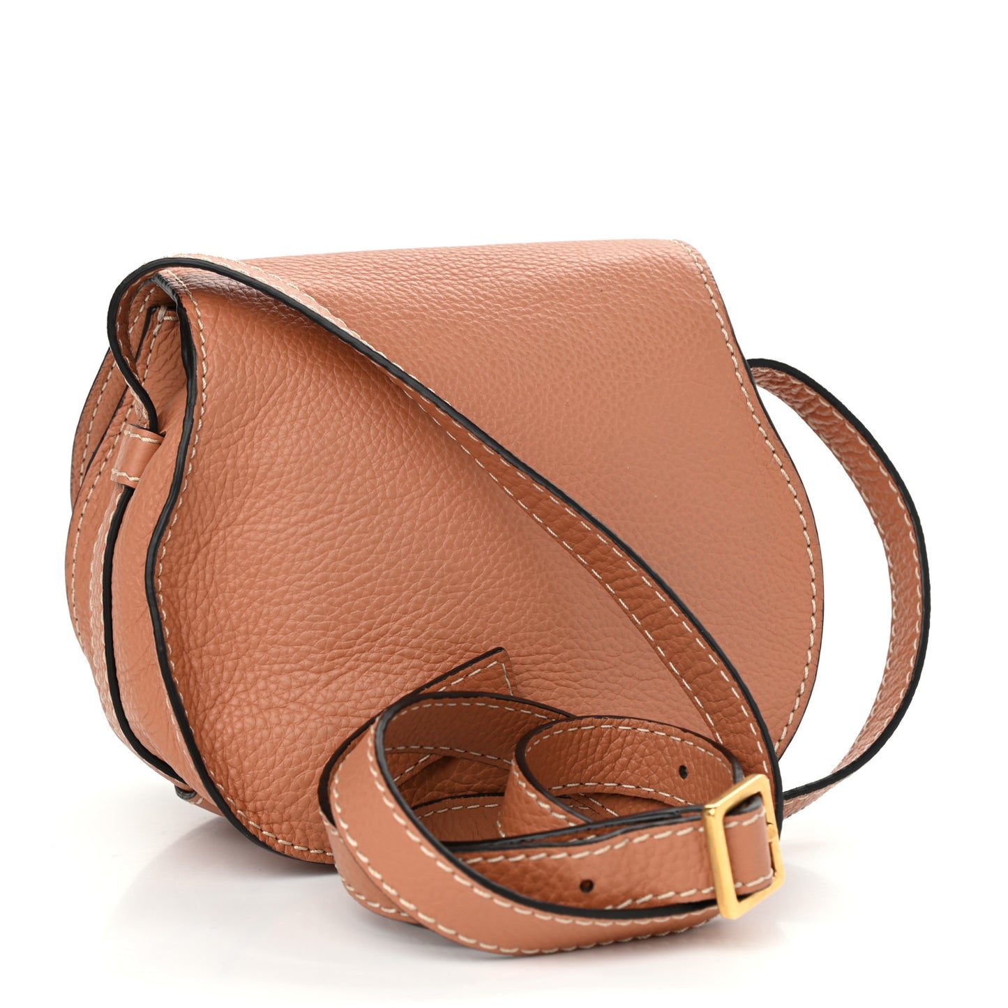 Calfskin Mini Marcie Round Crossbody Bag Peach Bloom