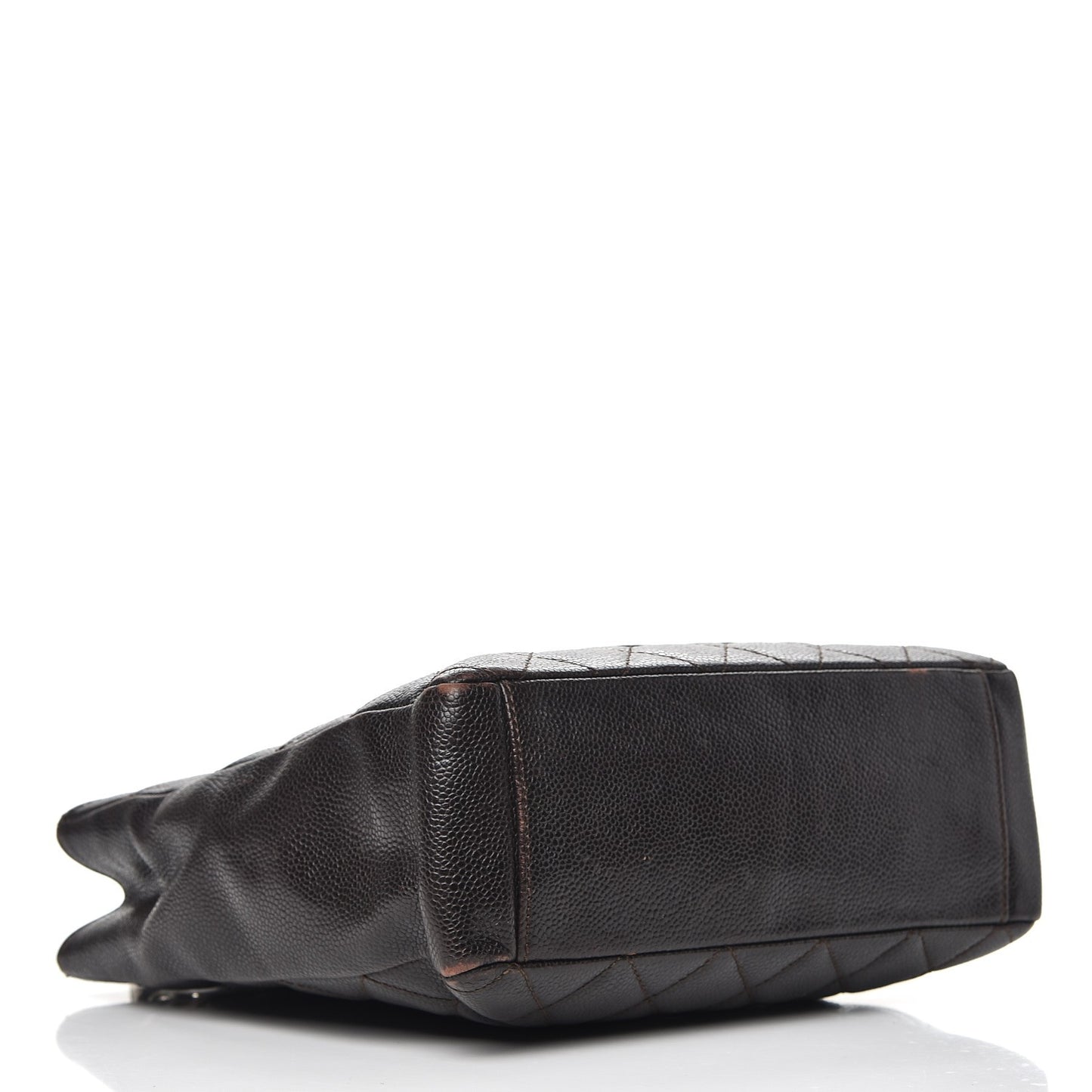 Caviar Petit Shopping Tote PST Dark Brown