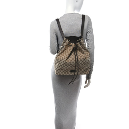 Gucci Monogram Dollar Calfskin O Drawstring Backpack Beige Ebony Testa di Moro Dark Chocolate 2 of 10