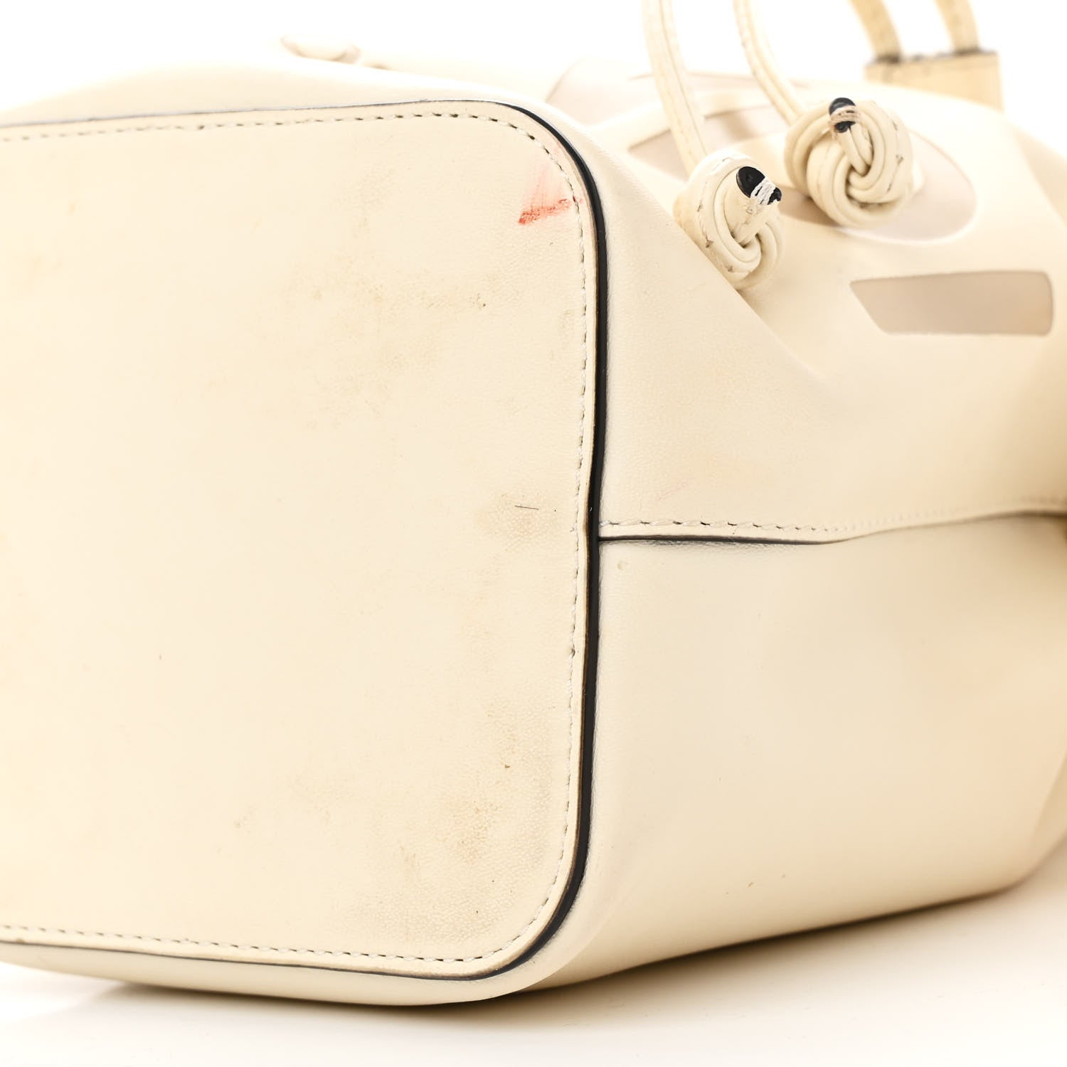 Fendi Vitello King F is Fendi Logo Embossed Mini Mon Tresor Bucket Bag White 10 of 13