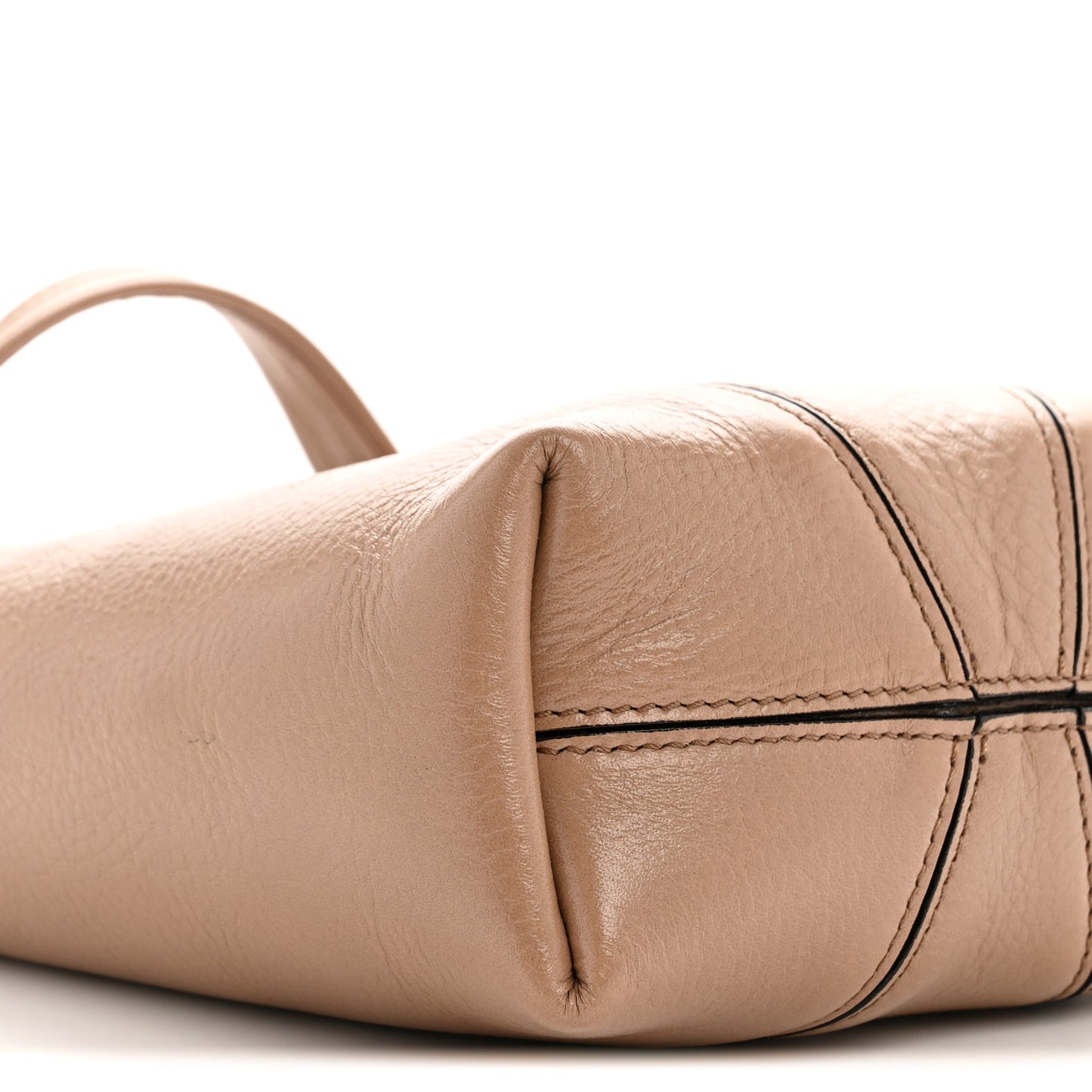 Grained Calfskin Small Spin Tote Woodrose