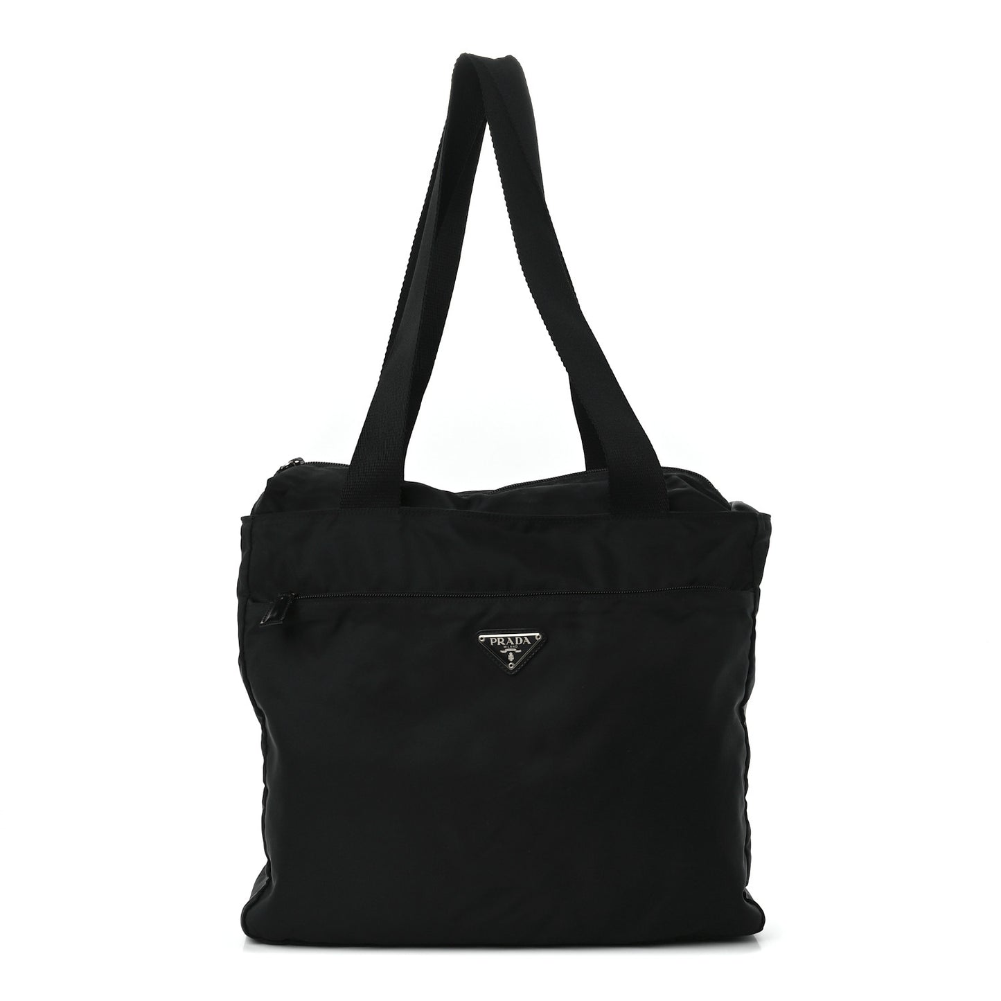 Nylon Vela Large Zip Tote Black