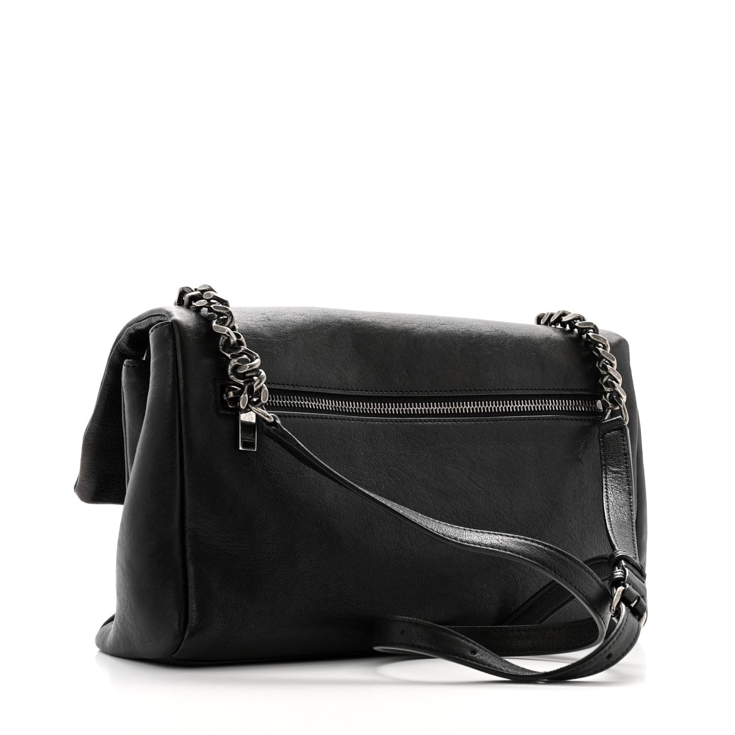 Sheepskin Medium West Hollywood Monogram Fold-Over Bag Black