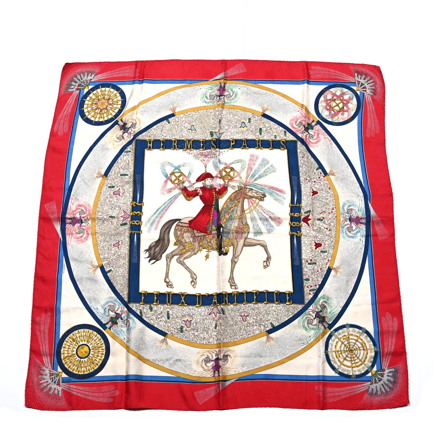 Hermes Silk Feux D'Artifice Scarf 90 1 of 3