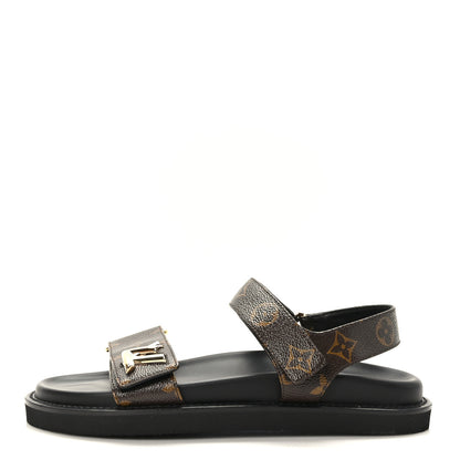 Louis Vuitton Monogram LV Sunset Comfort Flat Sandals 39 Cacao Brown 1 of 9