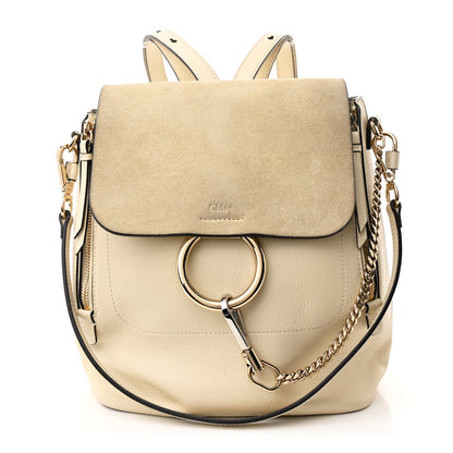 Chloe Suede Calfskin Medium Faye Backpack Off White 1 of 10