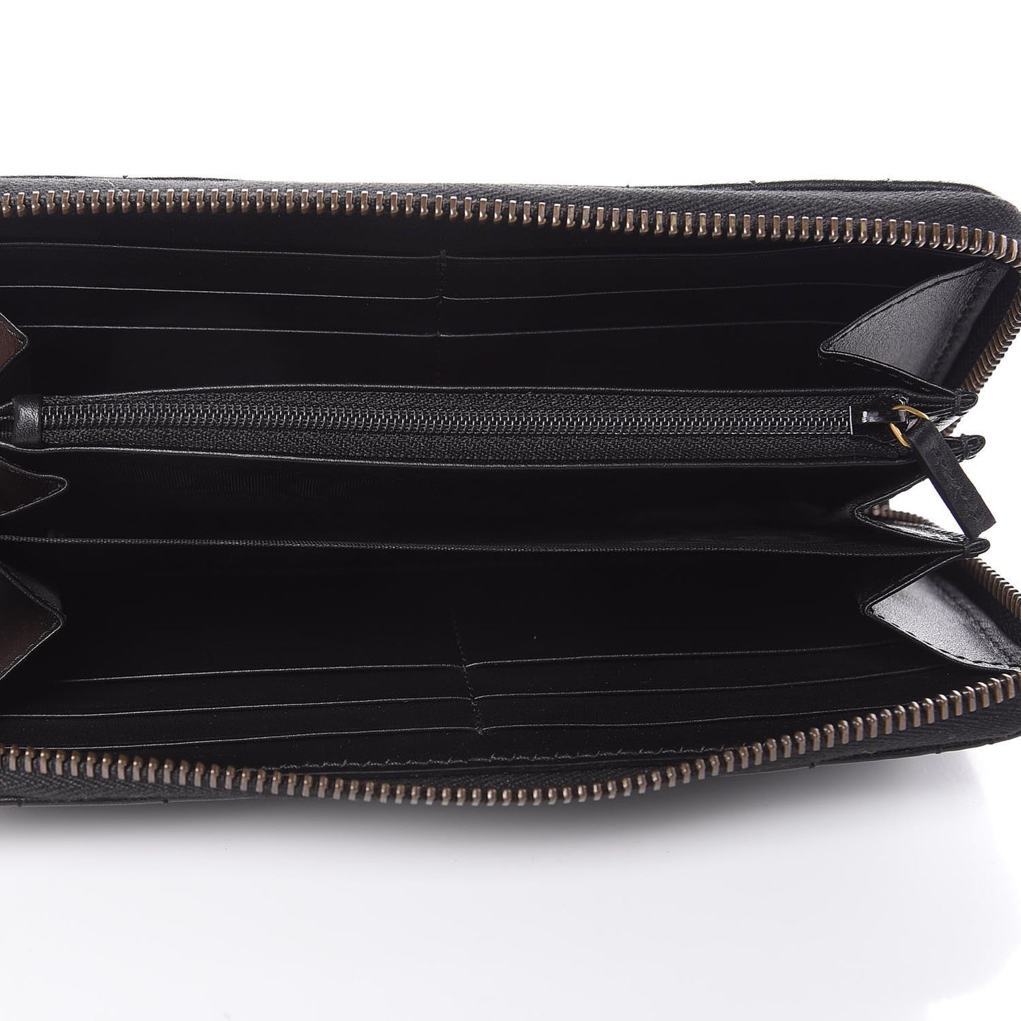 Calfskin Matelasse Pearly GG Marmont Zip Around Wallet Black