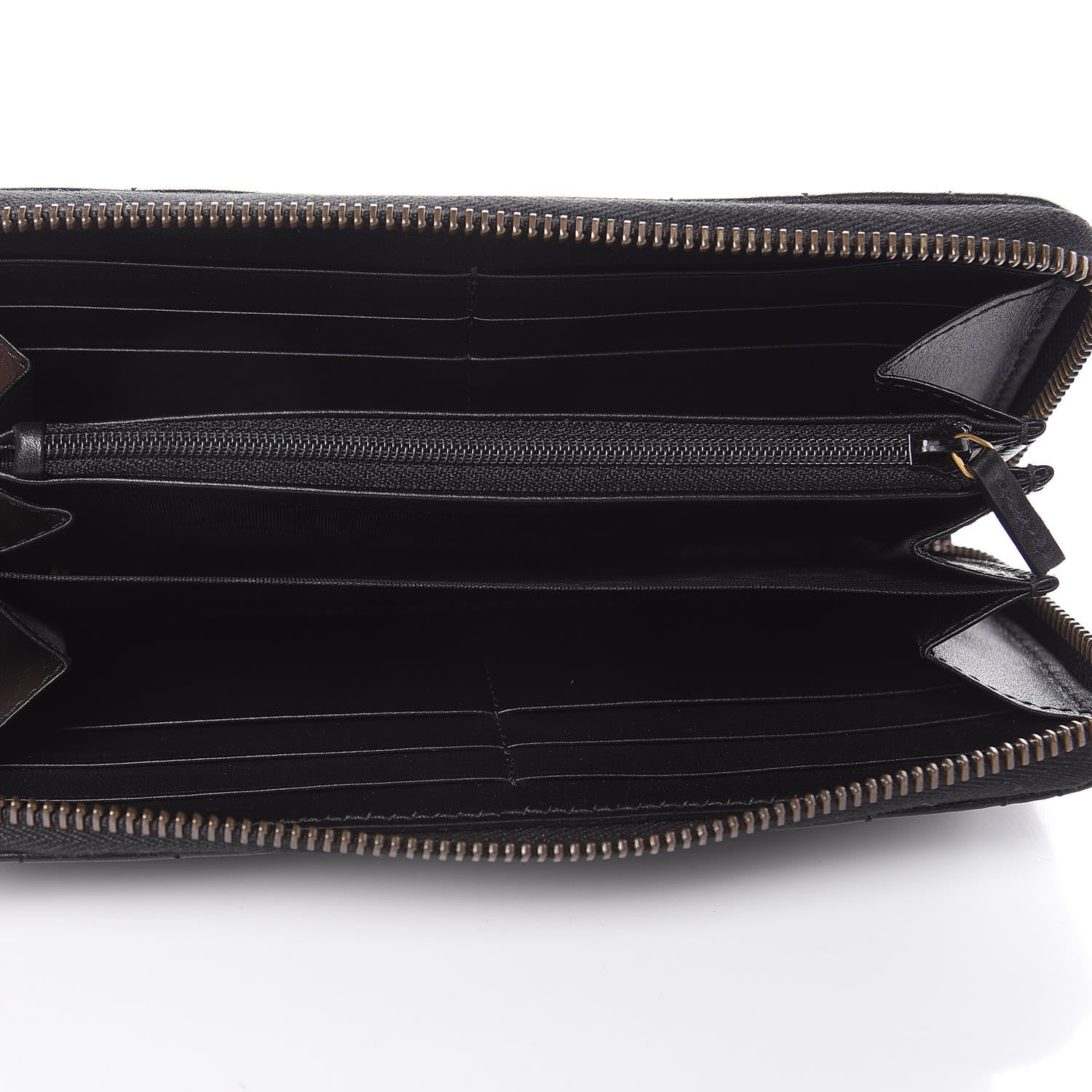 Gucci Calfskin Matelasse Pearly GG Marmont Zip Around Wallet Black 5 of 9