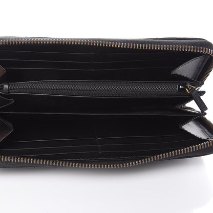 Gucci Calfskin Matelasse Pearly GG Marmont Zip Around Wallet Black 5 of 9