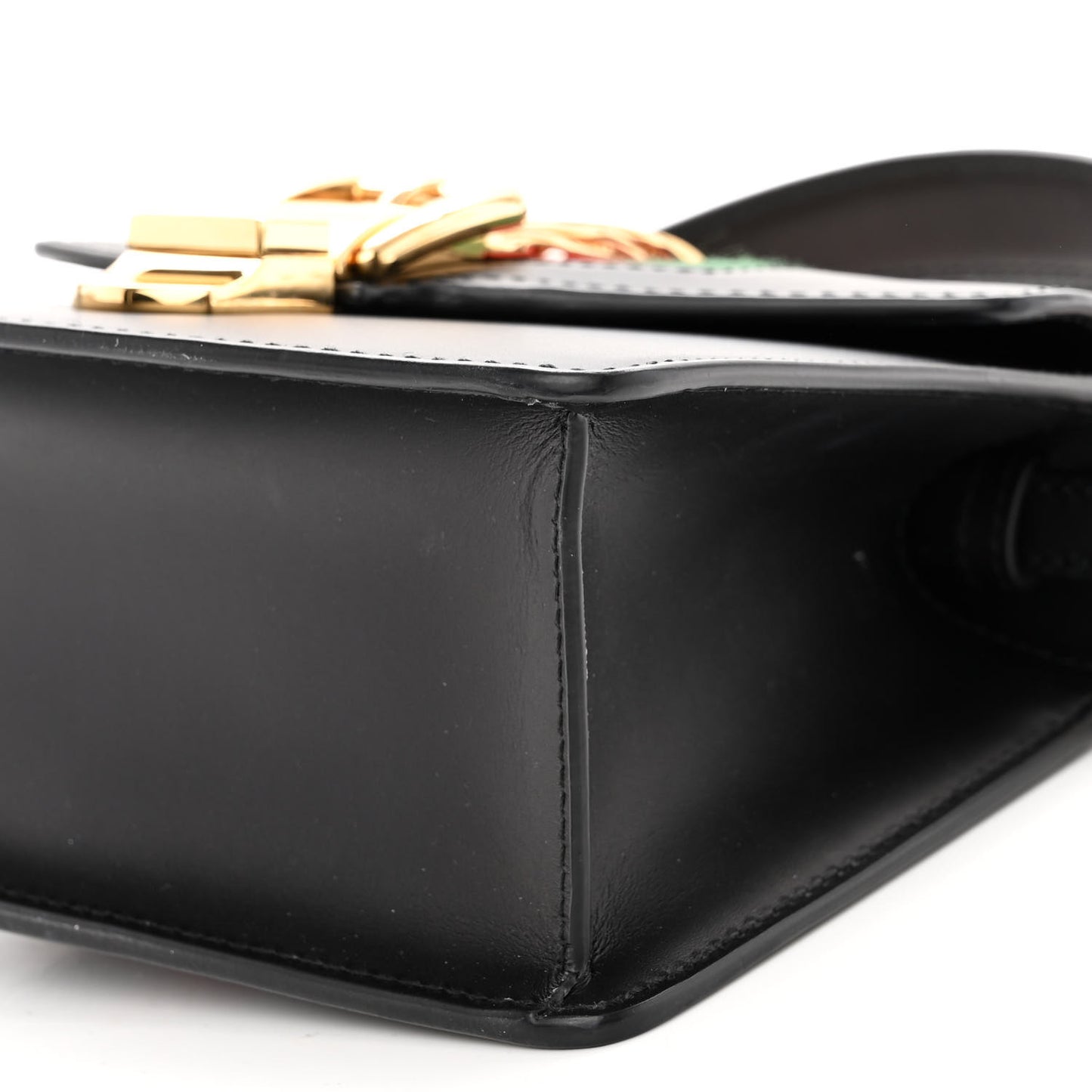 Calfskin Mini Sylvie Top Handle Bag Black