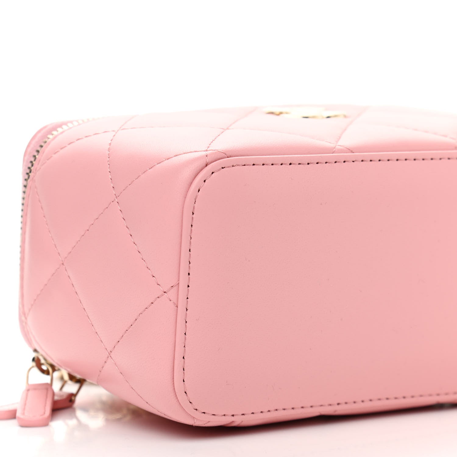 Chanel Lambskin Resin Elegant Chain Vanity Case Pink 9 of 11