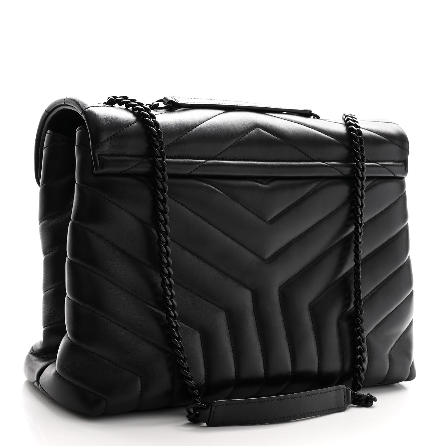 Saint Laurent Calfskin Y Quilted Monogram Monochrome Medium Loulou Chain Satchel Black 3 of 9