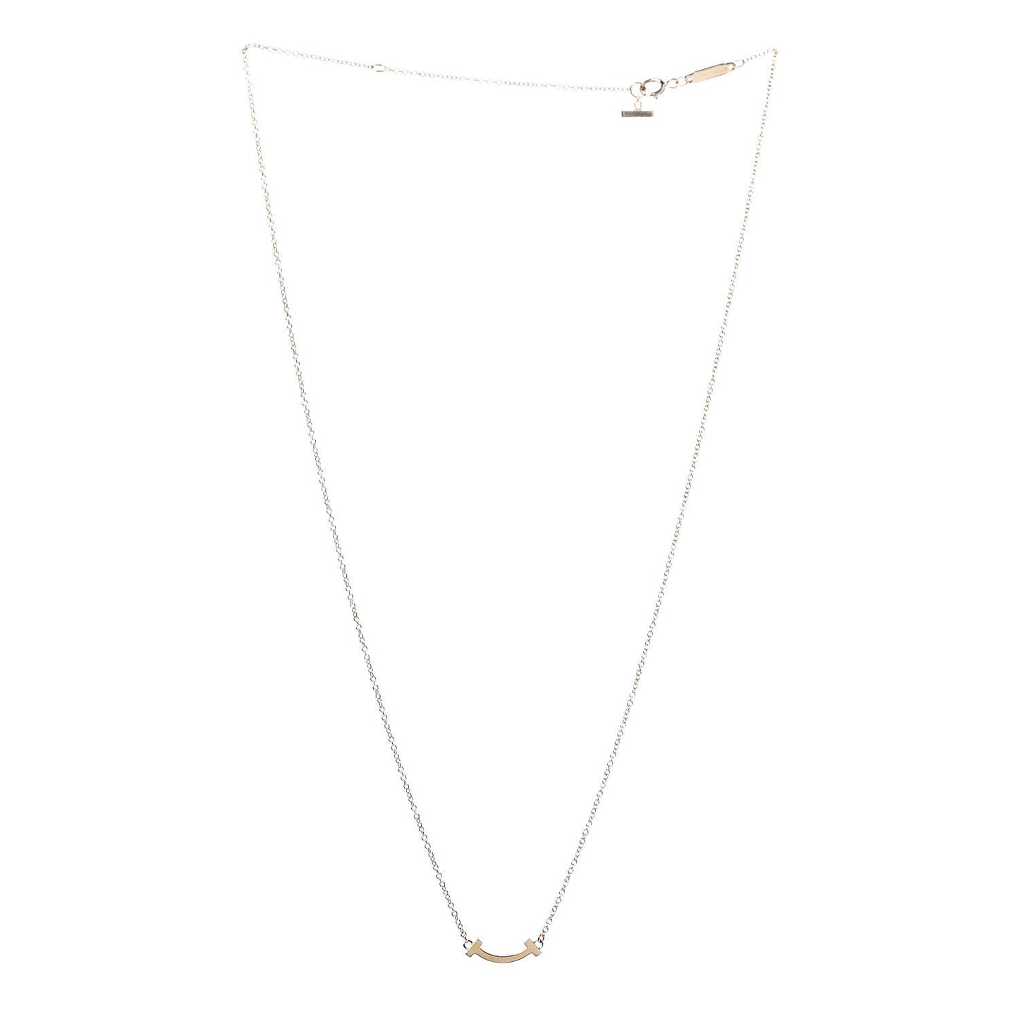 18K Yellow Gold Mini T Smile Pendant Necklace