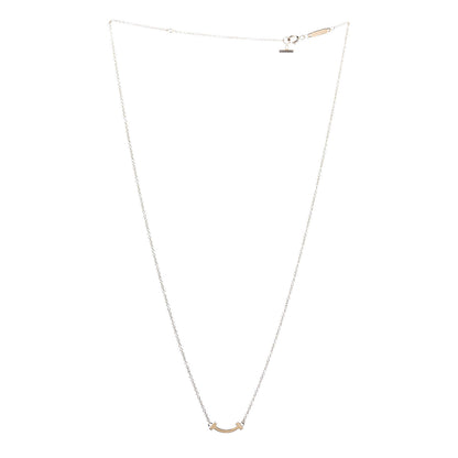 Tiffany 18K Yellow Gold Mini T Smile Pendant Necklace 3 of 6