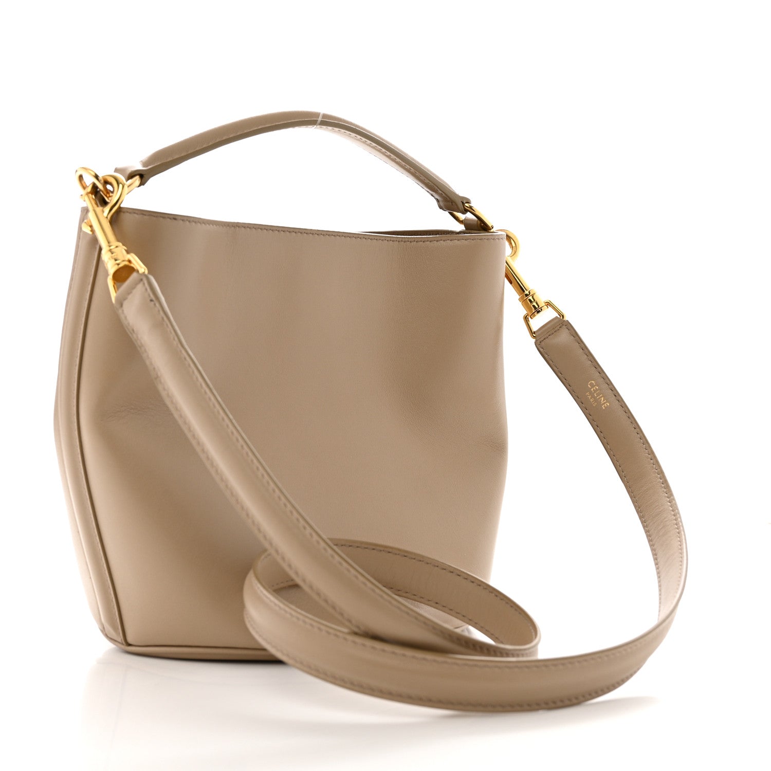 Celine Smooth Calfskin Teen Bucket 16 Light Taupe 3 of 12