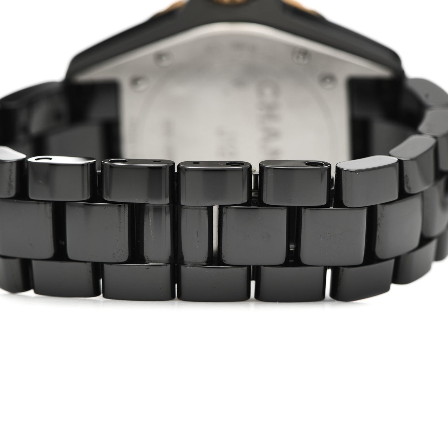 Stainless Steel 18K Yellow Gold Ceramic Diamond 38mm J12 Quartz Watch Black