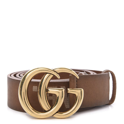 Gucci Faded Calfskin L'Aveugle Par Amour Embroidered Double G 40mm Belt 115 46 Cuir 1 of 5