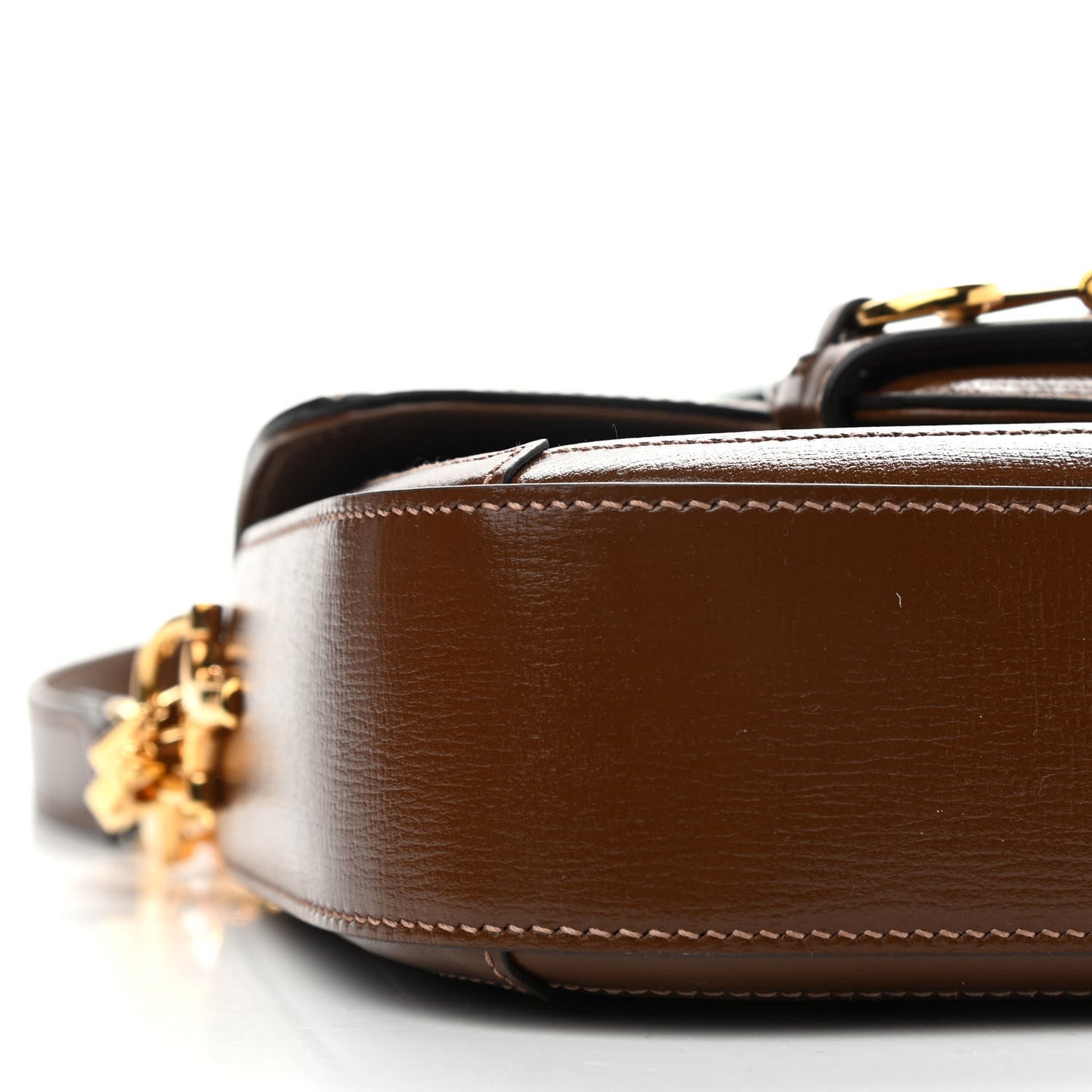 GG Supreme Monogram Web Mini Horsebit 1955 Shoulder Bag Beige Brown Sugar