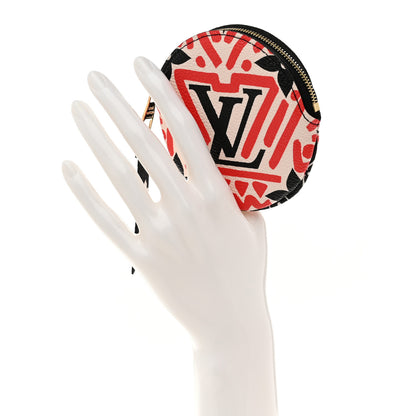 Louis Vuitton Monogram Giant Crafty Round Coin Purse Creme Rouge 2 of 7