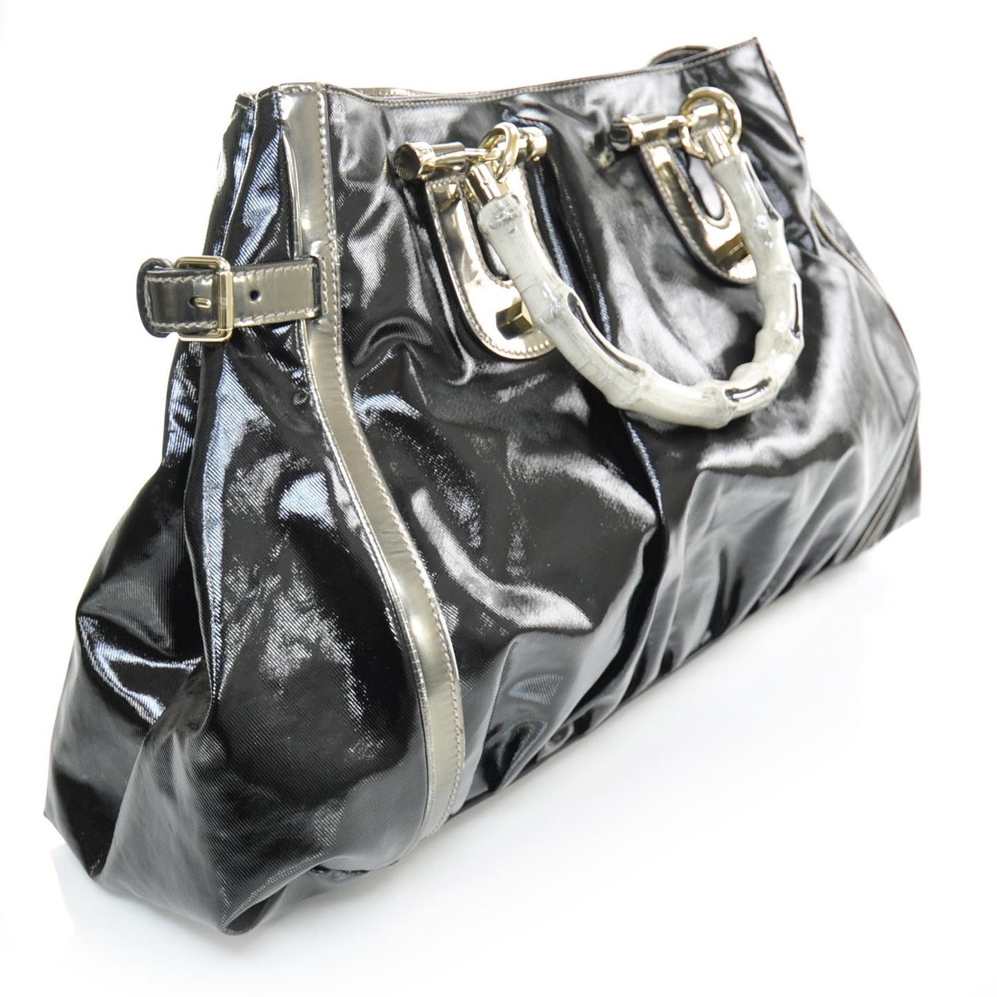 Dialux Pop Bamboo Handle Tote Black