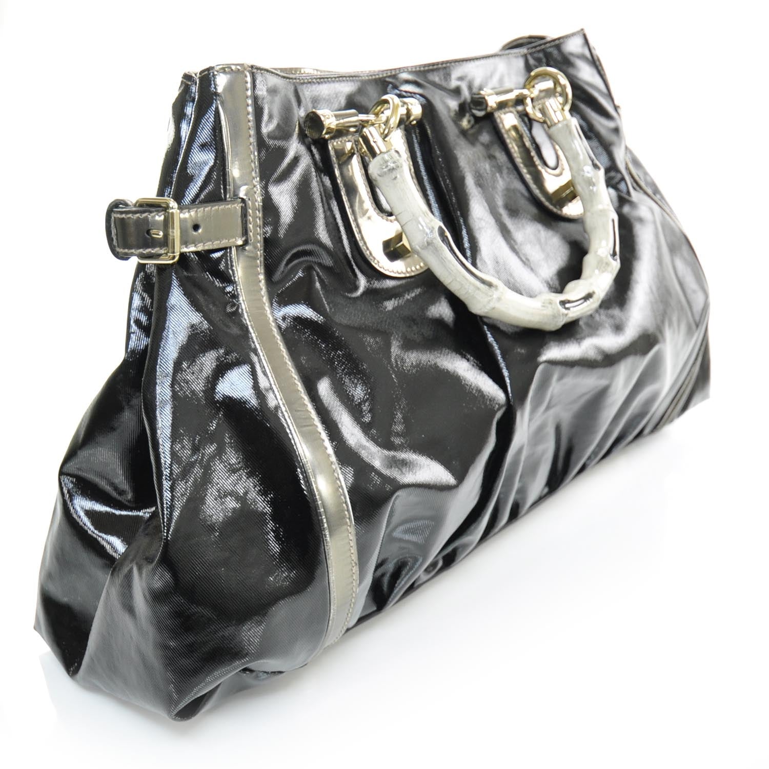 Gucci Dialux Pop Bamboo Handle Tote Black 3 of 7